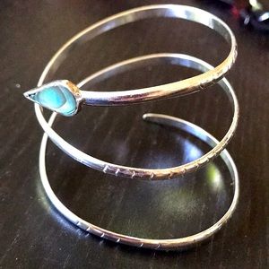 Vintage Snake Arm Cuff w/Abalone Shell Accent.